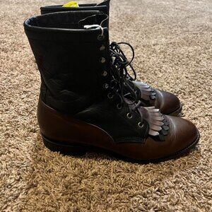 Vintage Men's Justin Lace Up Roper Boots Men's Size 9